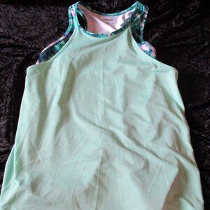 Avia Sportwear Girl's Green Tank Top with Multiple Colored Lining  Sz. L